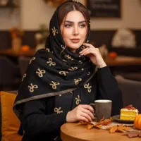 شال مخمل موهر  طرح دار