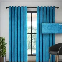دستک پرده مخمل آبی