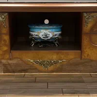 میزتیوی و میز و ویترین کلاسیک برنز کاری