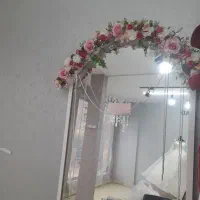آینه قدی هلالی با تزیین گل
