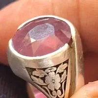 انگشتر نقره یاقوت سرخ مردانه رکاب دست ساز