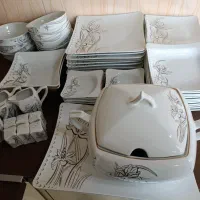 سرویس چینی گل برجسته 12 نفره