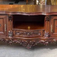 میز تلویزیون و آینه کنسول چوبی تمام چوب