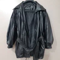 پالتوچرم مشکی آستین پفی دخترانه|لباس|شوش, |دیوار