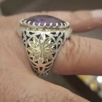 انگشتر نقره مردانه آمیتیست و موزانایت(الماس روسی)|جواهرات|کرج, ساماندهی|دیوار