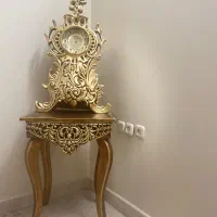 ساعت ورق طلا چوب راش