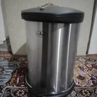 سطل زباله استیل همراه با اسفنج و فرچه توالت استیل