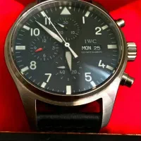 ساعت iwc pilot بند چرم مشکی