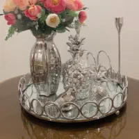 ست سینی آیینه ای همراه با دکور