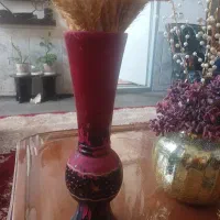شمعدانی رو میزی،گلدان چوبی و میز دراور