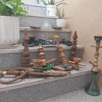 قلیان چوبی و برنجی