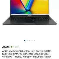 لب تاب asus vivobook i7 16 inch