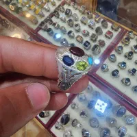 انگشتر نقره ۷سنگ جواهر