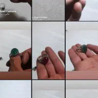 انگشتر مردانه نقره یاقوت سرخ و عقیق سبز