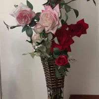 گل رز زیبا باگلدون|گل مصنوعی|رودهن, |دیوار