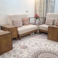 مبل راحتی ال چوبی مدل رویکا