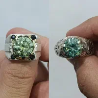 انگشتر نقره اپال یاقوت سرخ و زرد موزینایت فیروزه ا