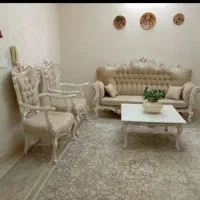 مبل استیل سلطنتی ۷ نفره ،میز تلویزیون ، ساعت|مبلمان خانگی و میز عسلی|پاکدشت, پاکدشت (مامازند)|دیوار