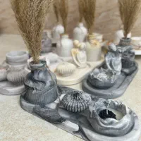 دکوری سنگ مصنوعی ،شمع ،باکس شمع ،ظروف سنگ مصنوعی