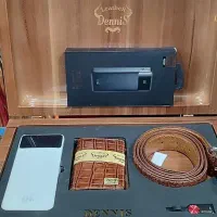 ست کیف پول چرم همراه با اشانتیون پاور بانک و فلش