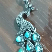 آویز طاووس *نقره *فیروزه خریداری شده از نیشابور