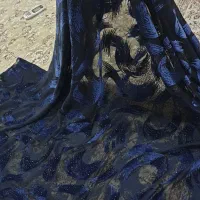 پارچه تورکش گل مخمل نگین دار