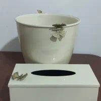 ست سطل و جا دستمال کاغذی پروانه