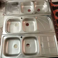 سه عدد سینک ظرفشویی نو ضد زنگ درخشان
