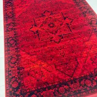 فرش ۹ متری ۱۲۰۰ شانه قرمز خاص و کمیاب( نخ ابریشم )