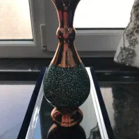 گلدان مسی فیروزه کاری با جعبه نوی نو