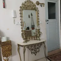 اینه باشمعدان برنجی