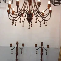 لوستر چوب و فلز مدرن در ساوه|لوستر و چراغ آویز|ساوه, |دیوار