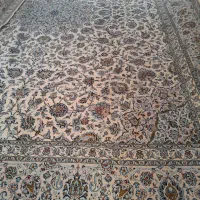 قالی کاشان کرم گل ابریشم درحدنو