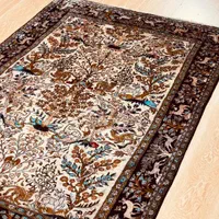 فرش تمام ابریشم دستباف کرم حاشیه سورمه ای|فرش|تهران, سلسبیل جنوبی|دیوار