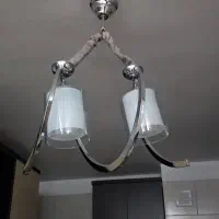 لوستر فلزی دو شاخه