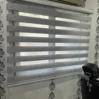 پرده زبرا طوسی ۳ عدد|پرده، رانر، رومیزی|رشت, چمارسرا|دیوار