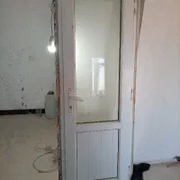 درب یو پی ویسی، دو جداره upvc،با فریم آهنی
