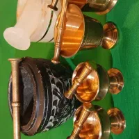 هاونگ  هونگ سنگی مرمری برنجی