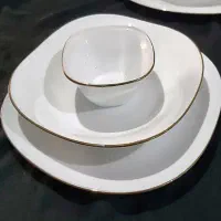 سرویس آرکوپال ۵۰ پارچه مربع لب طلا|ظروف سرو و پذیرایی|آباده, |دیوار