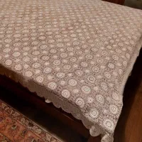 رو تختی 2/20*2/20 یا رومیزی قلاب بافی کار دست