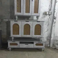 ست آینه کنسول مدل حصیری|بوفه، ویترین، کنسول|هشتگرد, شهرک راه آهن|دیوار