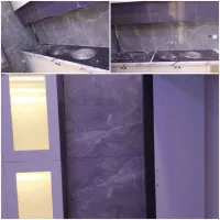 کاشی کاری وسنگ کاری نصب مابین کابینت
