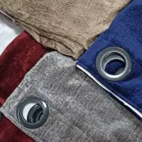 پرده آماده مخمل شنل و کتان حریر|پرده، رانر، رومیزی|کرج, المهدی|دیوار