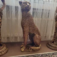 مجسمه چیتا  طلایی رنگ پلی استر