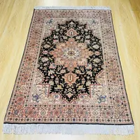 ذرع نیم مشکی گل ابریشم تبریز