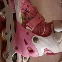فروش اسکیت صورتی با چرخ چراغدار با تمام تجهیزات|دوچرخه، اسکیت، اسکوتر|فیروزآباد (فارس), |دیوار