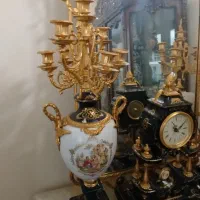 ست لوستر و آیینه شمعدان یک شش شاخه و سه تا تک شاخ