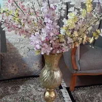 گل گلدان وگل گلدان فایبرگلاس مخملی بابرگ انجیری