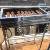 منقل گازی پایه بلند (کم کار) بدنه استیل