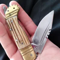 چاقوزنجان دسته شاخ تیغه زنجان اصل کرمانشاه هستم|کلکسیون اشیاء عتیقه|گهواره, |دیوار